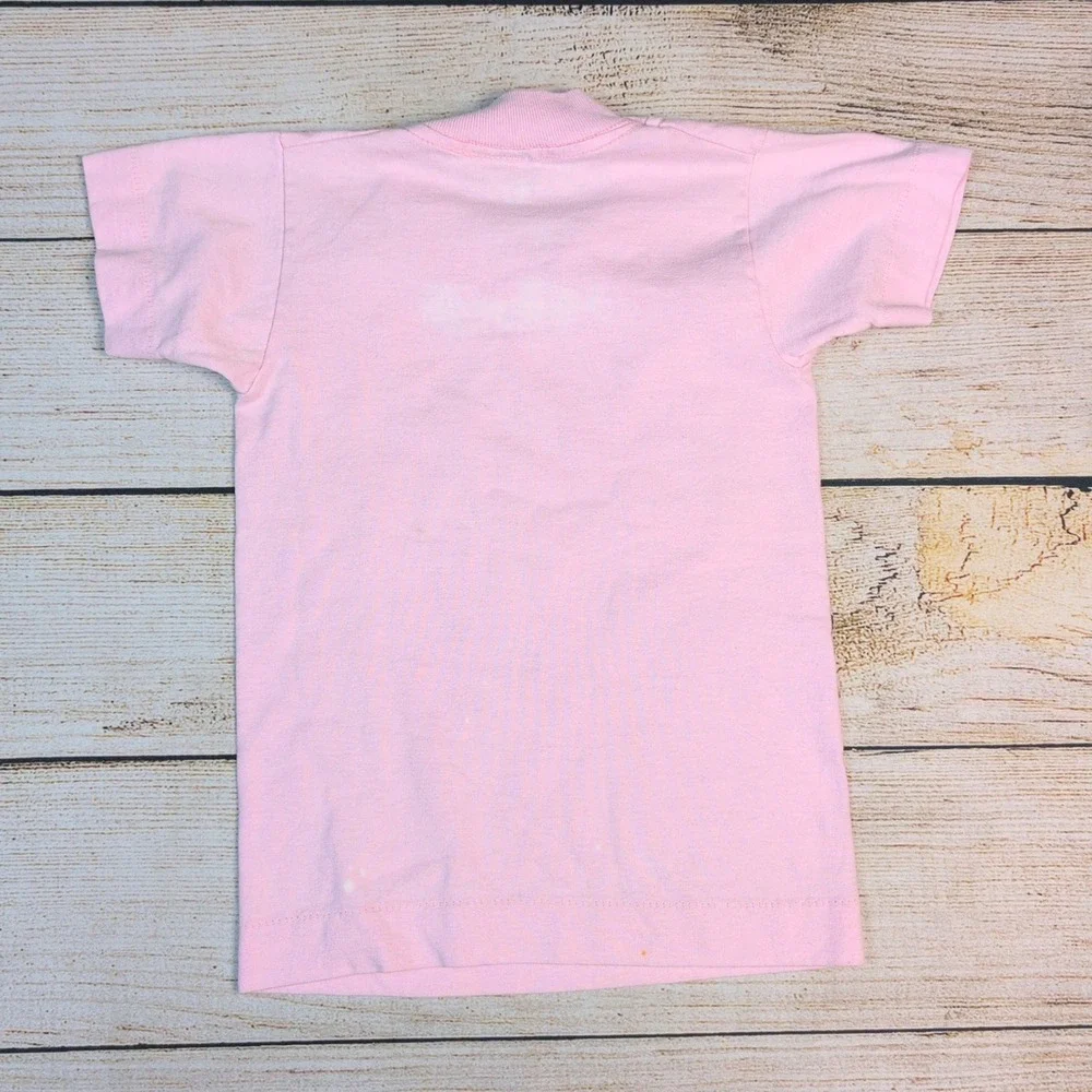 Vintage Fruit of the Loom Best Bunny Rabbit Pink T-Shirt Kids‎ 2-4 USA Made 90s